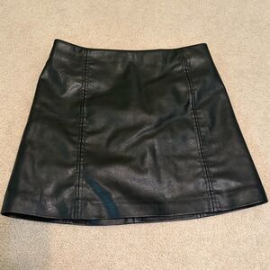 H&M Black Leather Mini Skirt